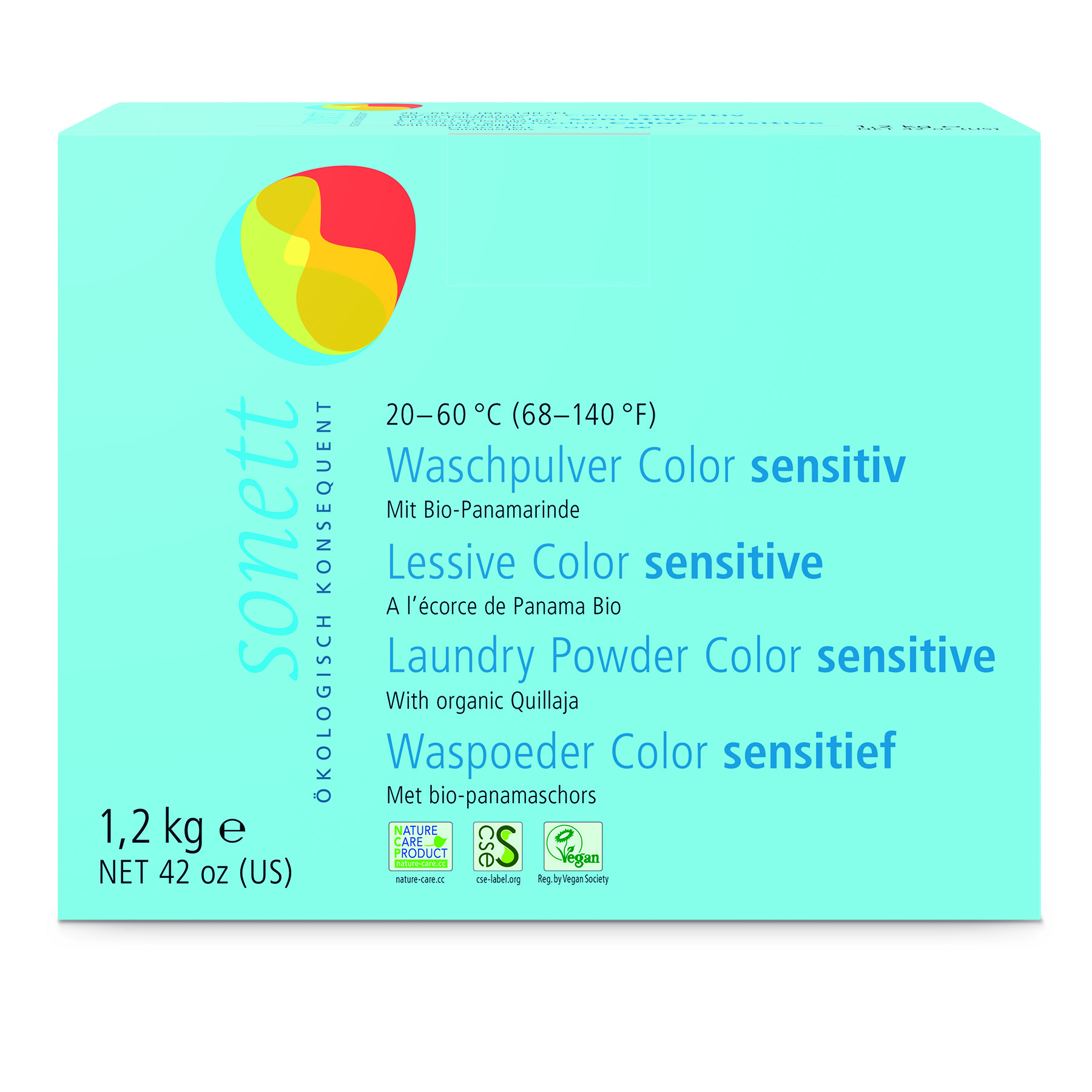 фото Стиральный порошок для цветных тканей sensitive для чувствительной кожи 1.2 кг sonett