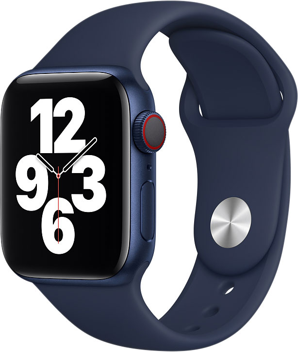 фото Ремешок apple для смарт-часов apple watch 40mm deep navy sport band (myau2zm/a)