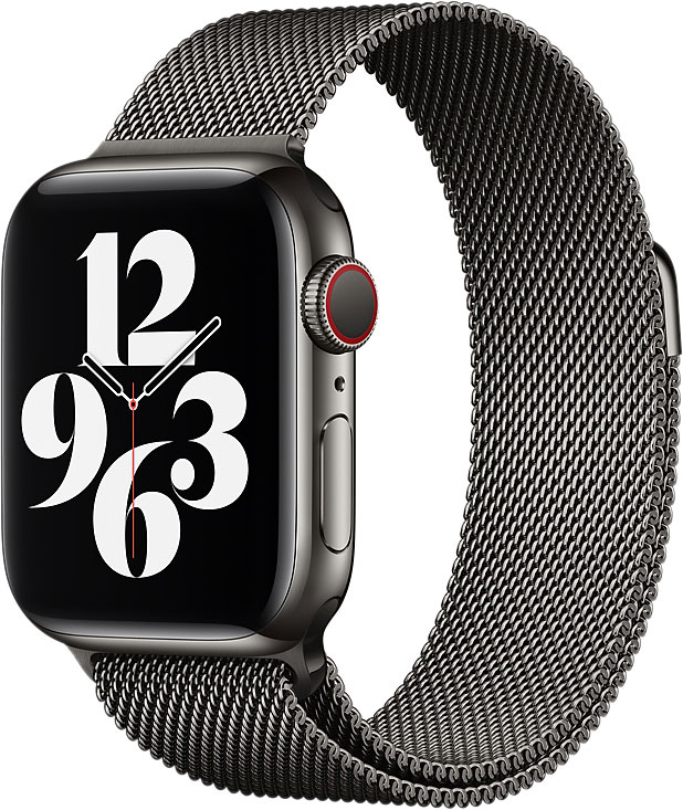 фото Ремешок apple для смарт-часов apple watch 44mm graphite milanese loop (myaq2zm/a)