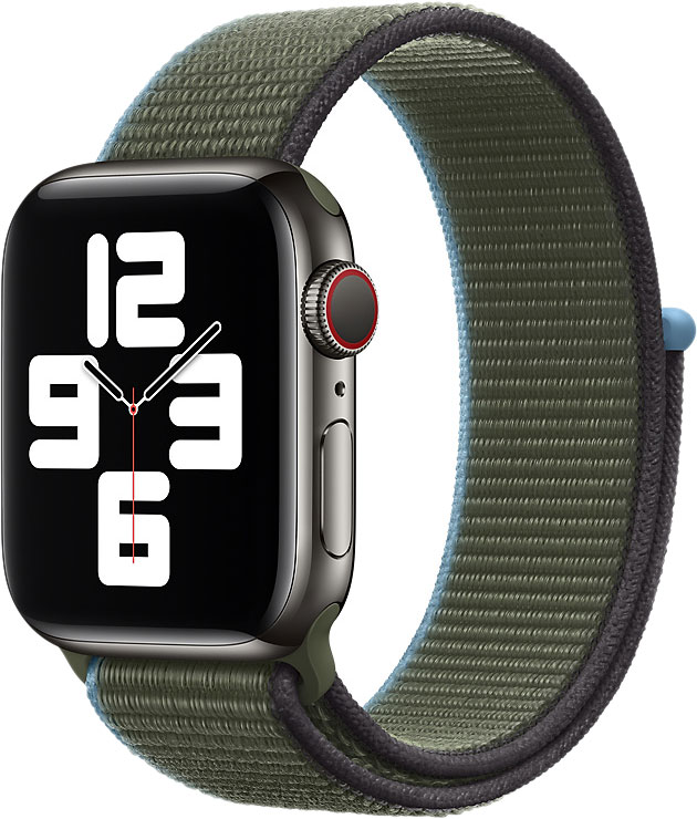 фото Ремешок apple для смарт-часов apple watch 44mm inverness green sport loop (mya72zm/a)