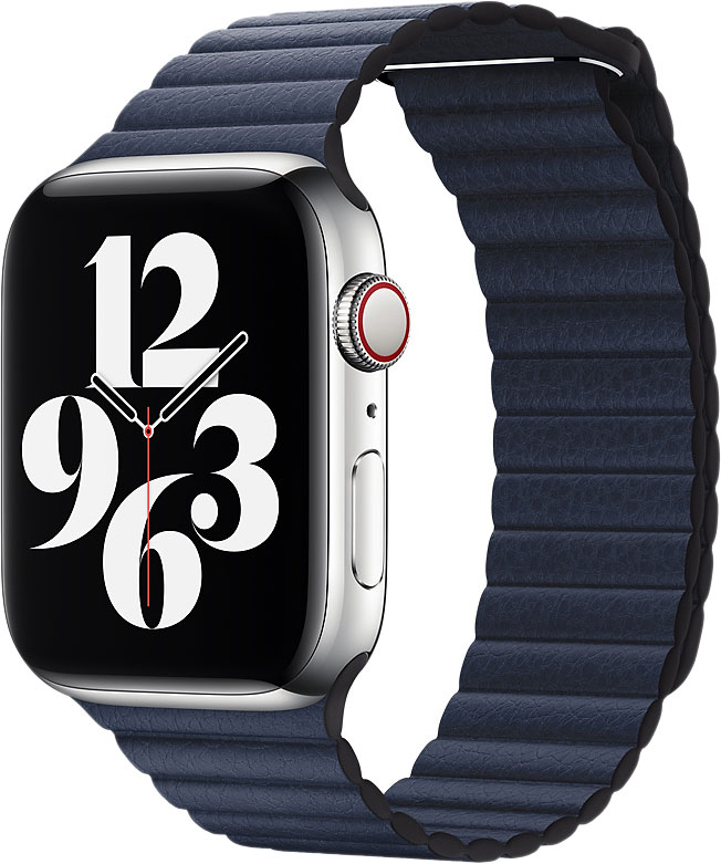 фото Ремешок apple для смарт-часов apple watch 44mm diver blue leather loop medium (mgxc3zm/a)