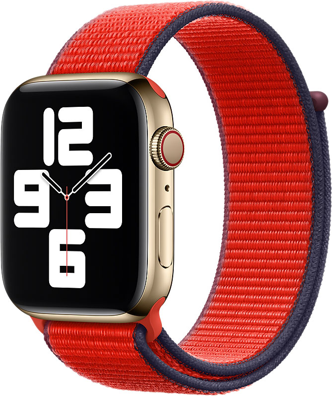 фото Ремешок apple для смарт-часов apple watch 44mm (product) red sport loop (mg463zm/a)
