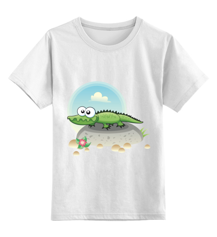 Детская футболка Printio Крокодил цв.белый р.140