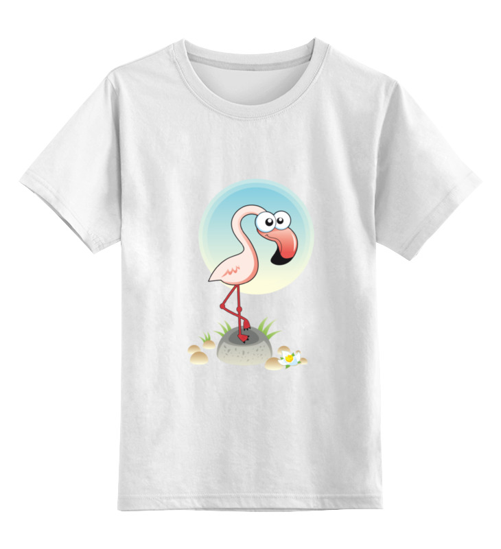 Детская футболка Printio Розовый фламинго цв.белый р.140