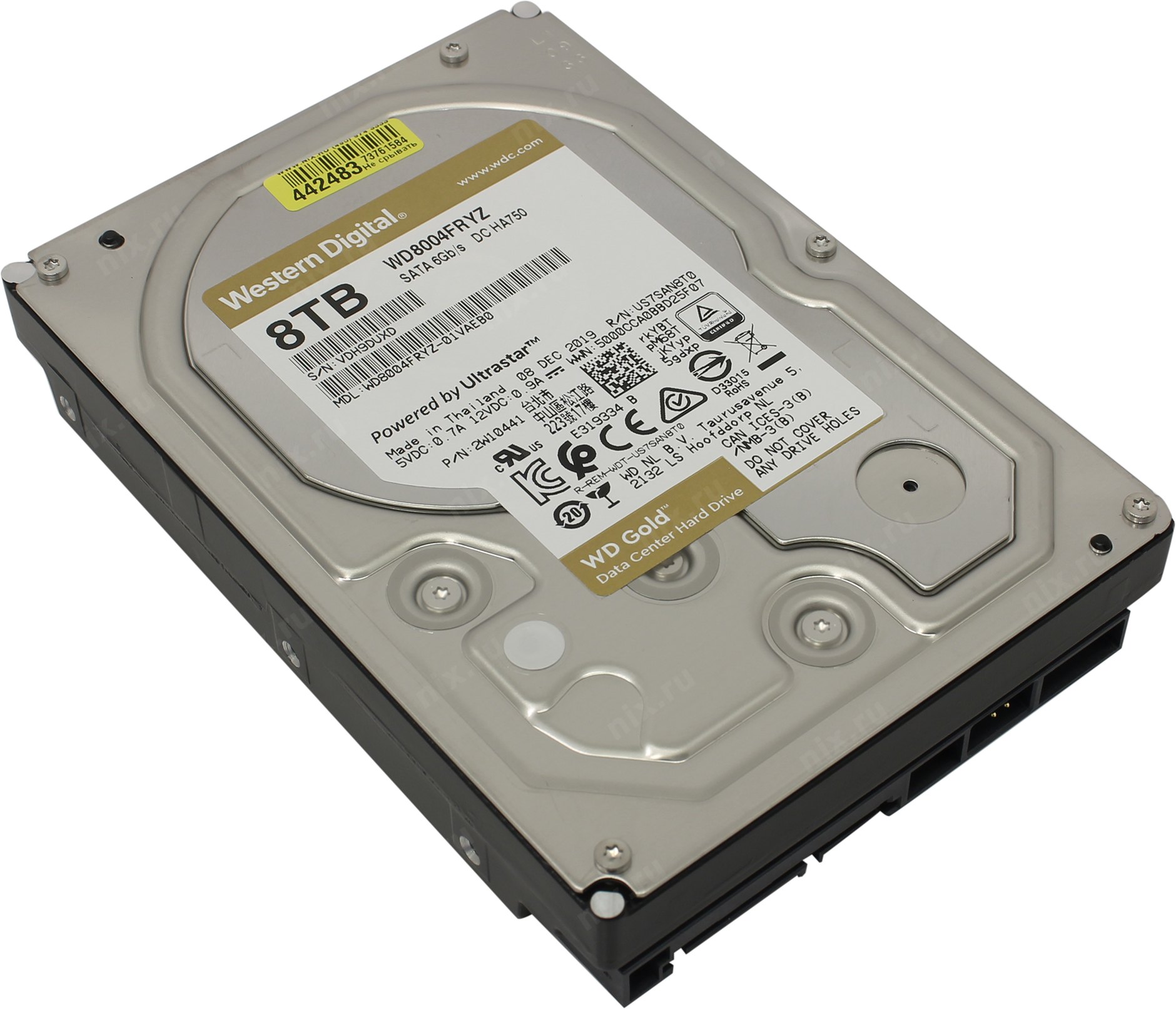 фото Внутренний hdd диск wd gold 8tb wd8004fryz