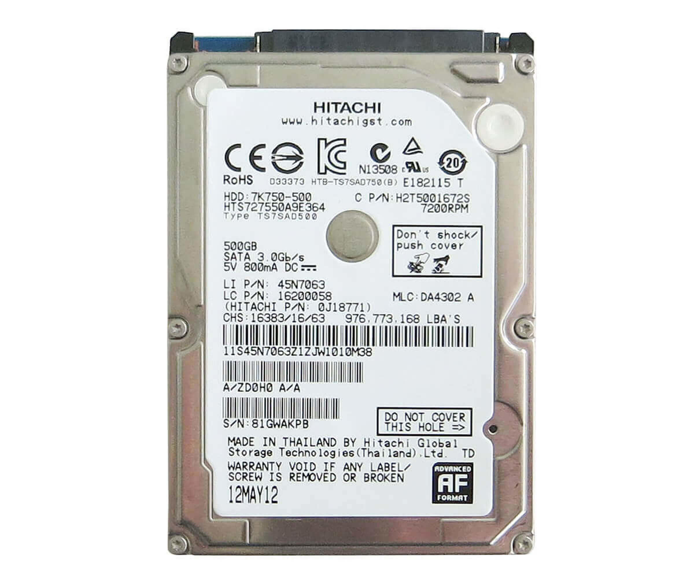 

Жесткий диск HGST Travelstar 7K750 500ГБ (HTS727550A9E364), Travelstar 7K750