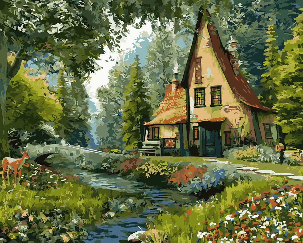 

Раскраски по номерам Paintboy Домик в лесу GX26797, Домик в лесу