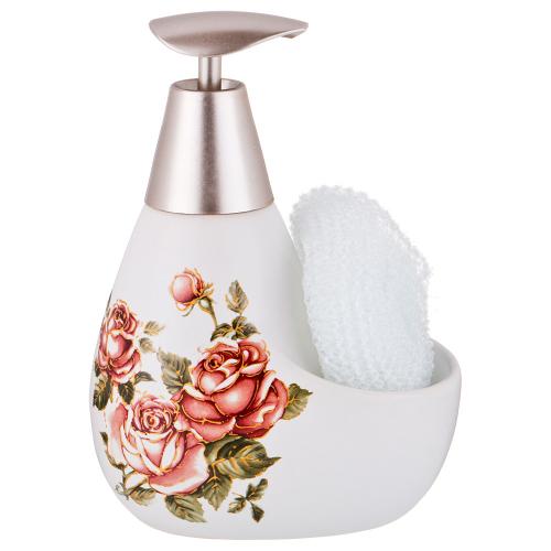 

Дозатор для моющего средства Lefard, Корейская роза, 11*9 см, с губкой