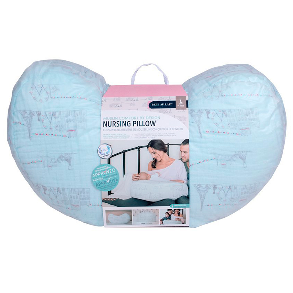 фото Подушка для кормления bebe au lait carousel blue