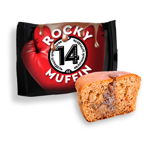 фото Маффин mr. djemius zero rocky muffin 8 55 г, 8 шт., яблочный штрудель