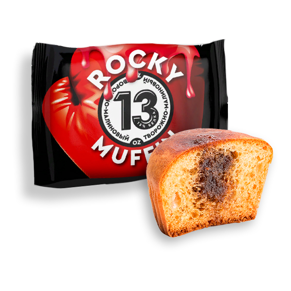 фото Маффин mr. djemius zero rocky muffin 8 55 г, 8 шт., творожно-малиновый