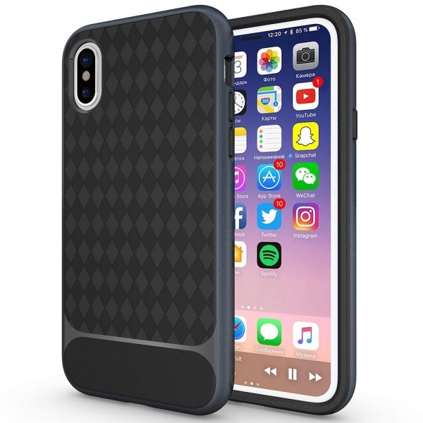 фото Чехол hwcase tpu+pc для apple iphone x (5.8") (черный / синий) epik