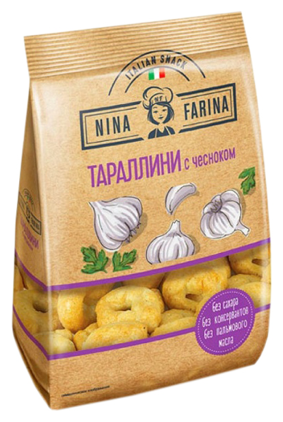 фото Изделия х/б nina farina тараллини с чесноком 180 г