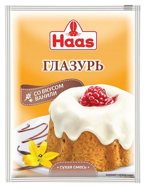 Сухая смесь глазурь Haas со вкусом ванили 75 г