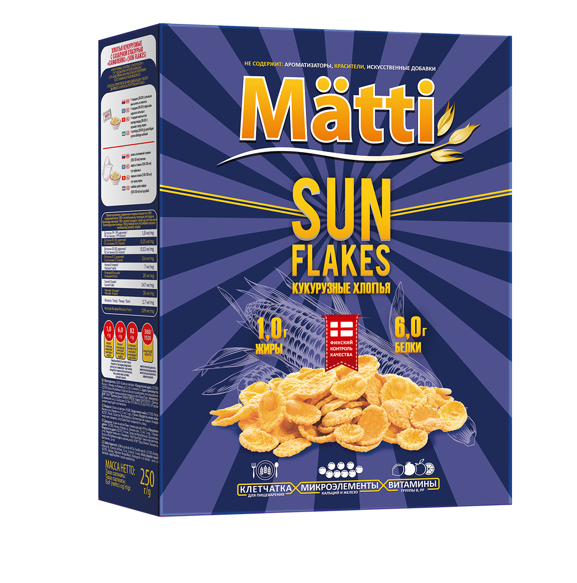 

Кукурузные хлопья Matti Sun Flakes 250г