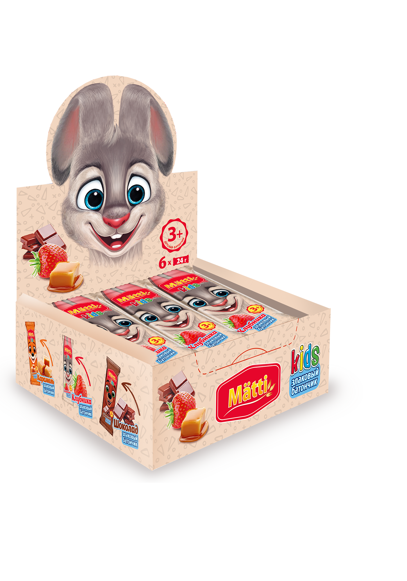 фото Matti злаковый батончик клубника mini ш/б 6*24 г