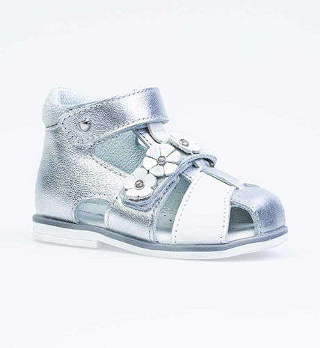 фото Сандалии детские котофей, цв. серебристый р.24