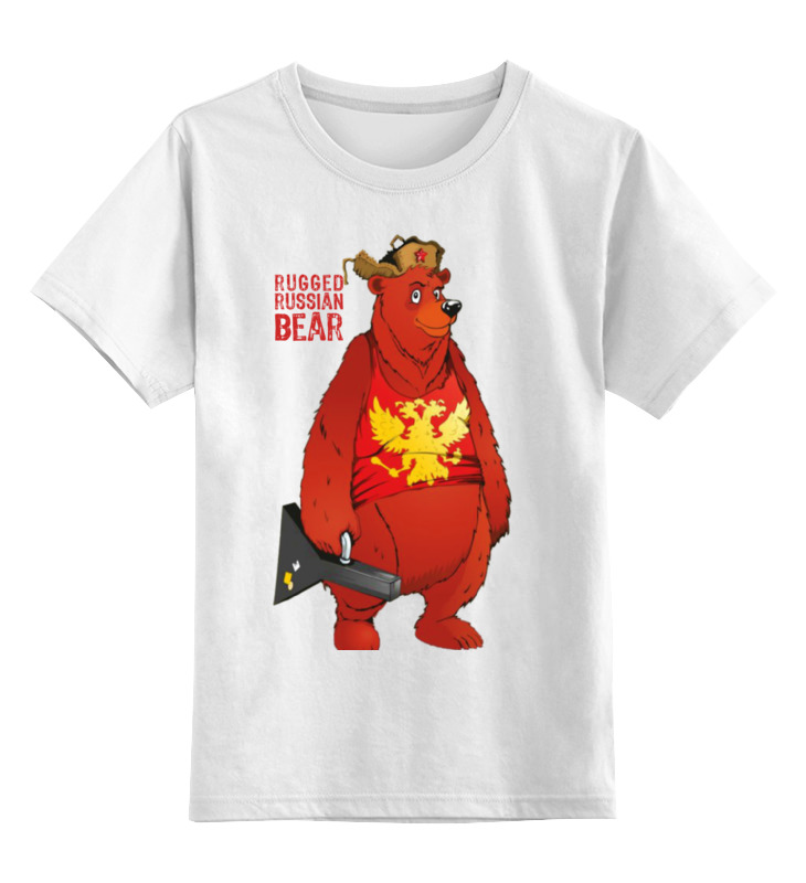 

Детская футболка Printio Rugged russian bear цв.белый р.152, 0000000933334