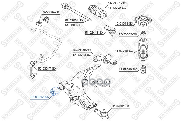 

Сайлентблок Stellox 8753012SX
