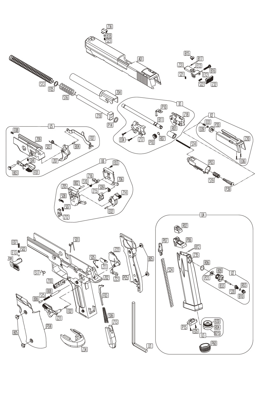 фото Спусковой крючок kwc sigsauer p226-s5 co2 gbb (kcb-74ahn-z07)