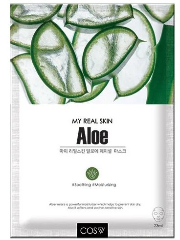 Тканевая маска с алоэ COS.W My Real skin aloe facial mask 23мл