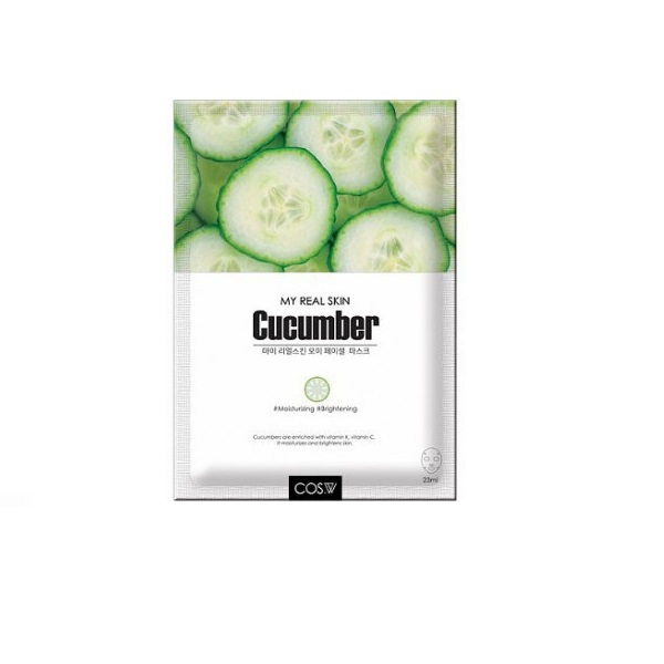 

Тканевая маска с огурцом COS.W My Real skin cucumber facial mask 23мл