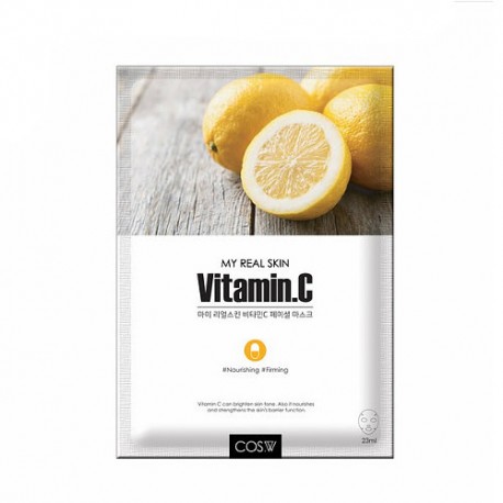 

Тканевая маска с витамином С COS.W My Real skin vitamin C facial mask 23 мл