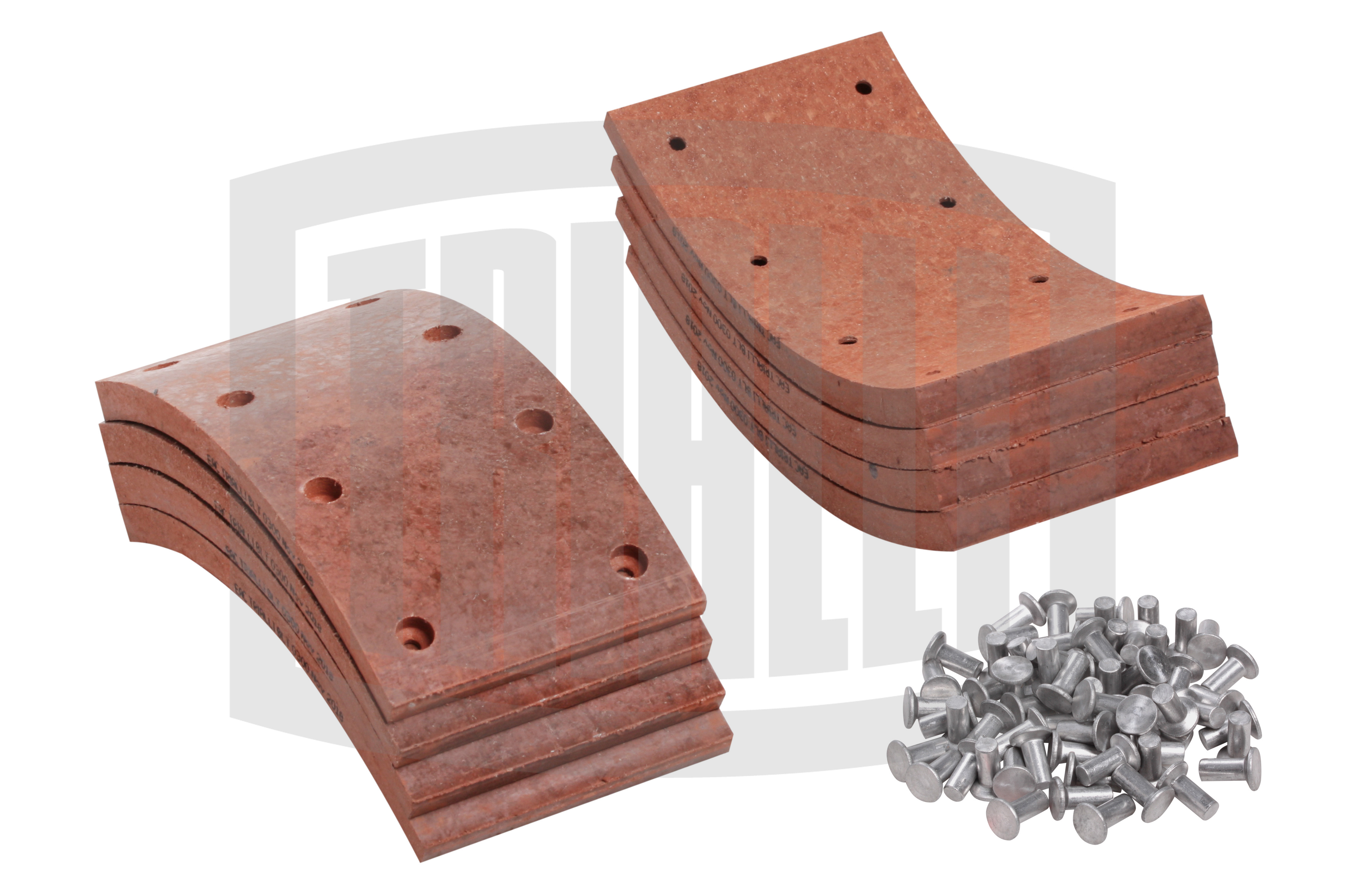 фото Накладка тормозной колодки газ 3307-3309, рем. комплект 8 шт. 100х200 trialli blt 0300