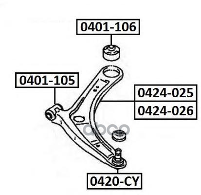 

Сайлентблок ASVA 0401105