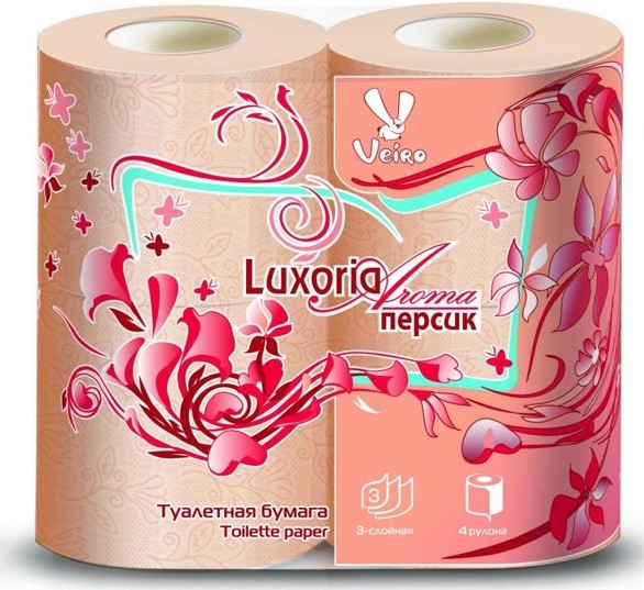 фото Туалетная бумага veiro luxoria aroma 3сл. 4 рул.