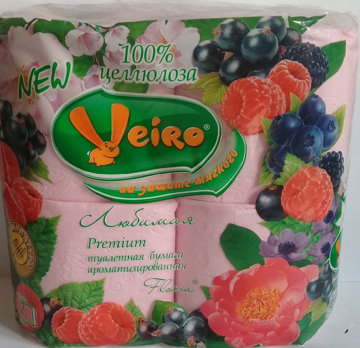 

Туалетная бумага VEIRO Floria 4 рул. 2 слоя "Любимая"