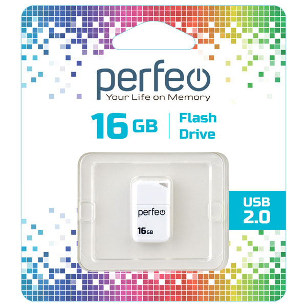 

Флешка Perfeo M03 16ГБ White (PF-M03W016), M03