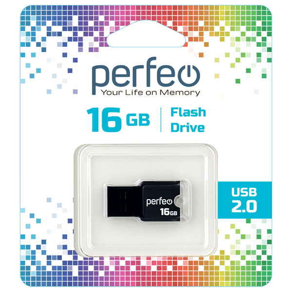 

Флешка Perfeo M01 16ГБ Black (PF-M01B016), M01