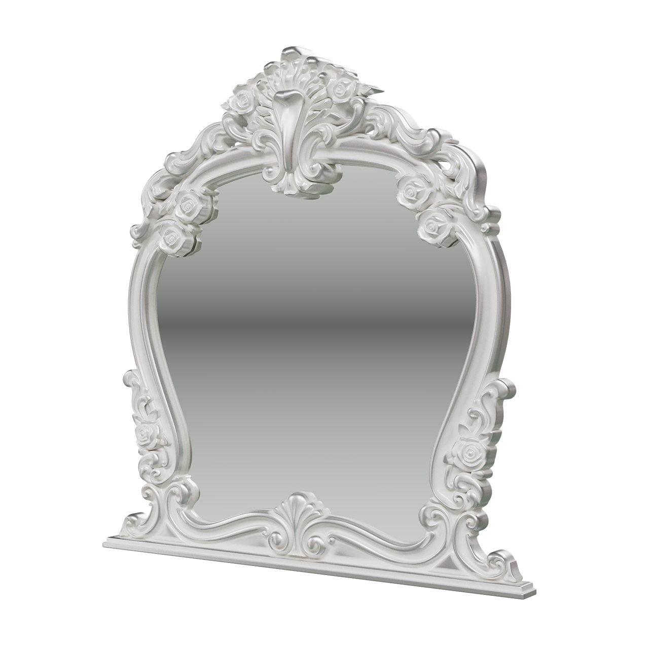 фото Зеркало мэри-мебель дольче вита сдв-06 белый глянец с серебром, 111х9х115 см.