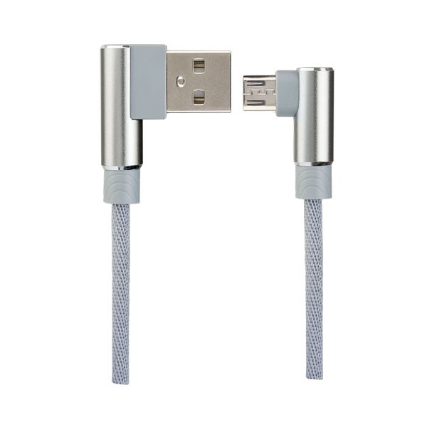 Кабель Perfeo USB2.0 A вилка - Micro USB вилка, угловой, серый, длина 1 м., бокс (U4805)