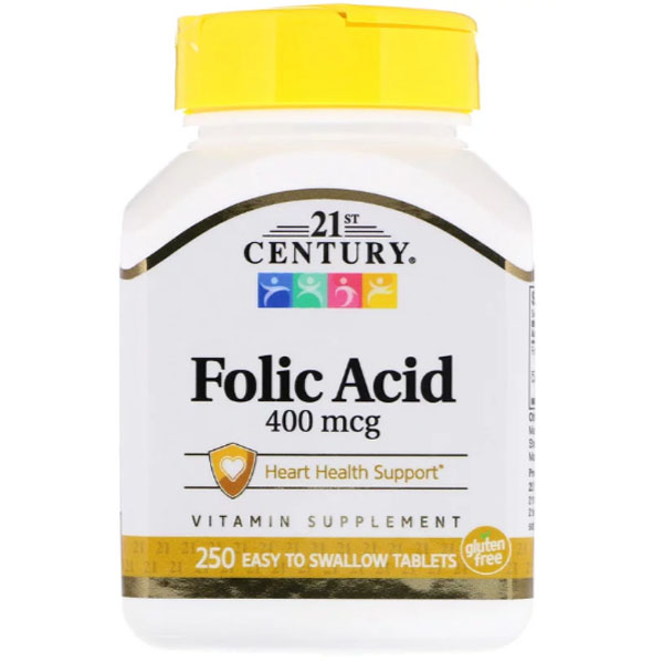 Купить Фолиевая кислота 21st Century Folic Acid 400 mcg 250 таблеток