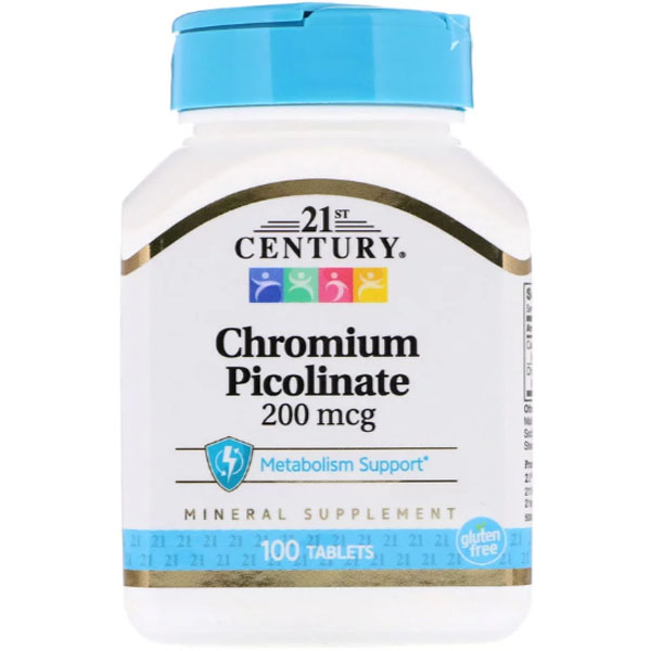 Хром 21st Century Chromium Picolinate 200 mcg 100 таблеток