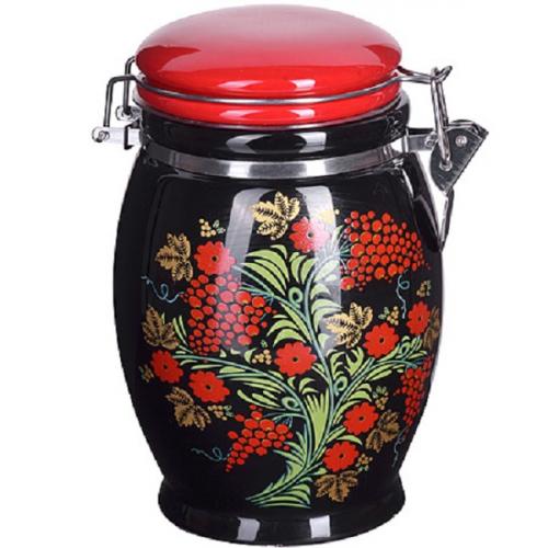 

Банка для сыпучих продуктов LORAINE, Рябина, 930 мл, Черный