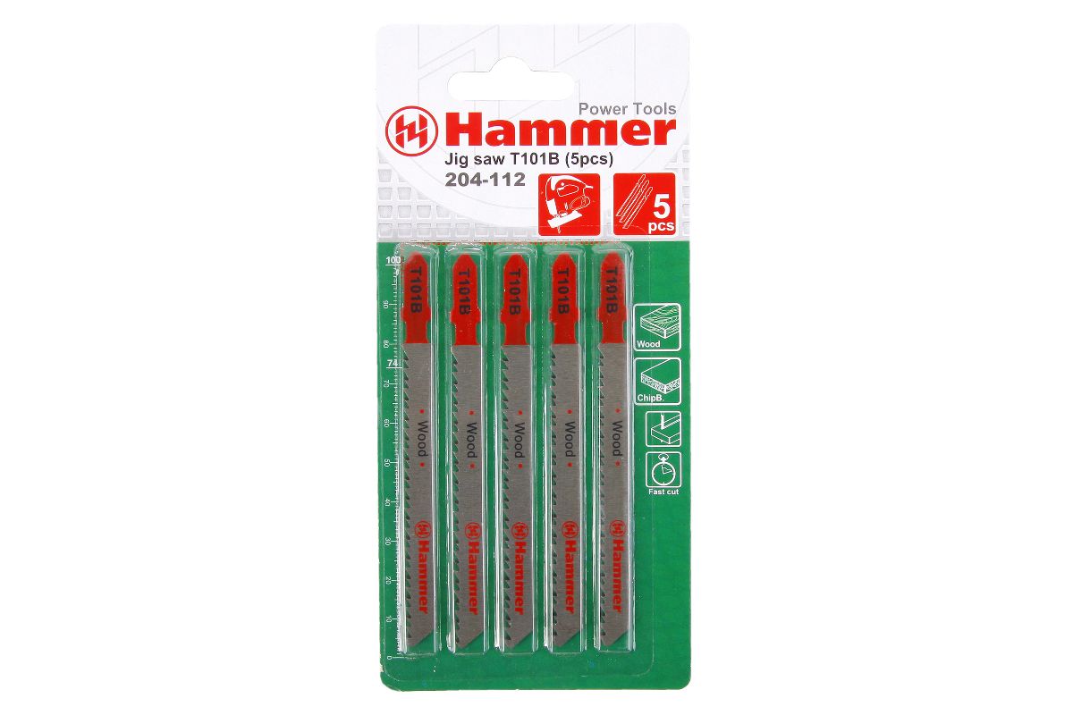 

Пилки для лобзика HAMMER JG WD T101B (5шт,), HAMMER JG WD T101B (5шт,)