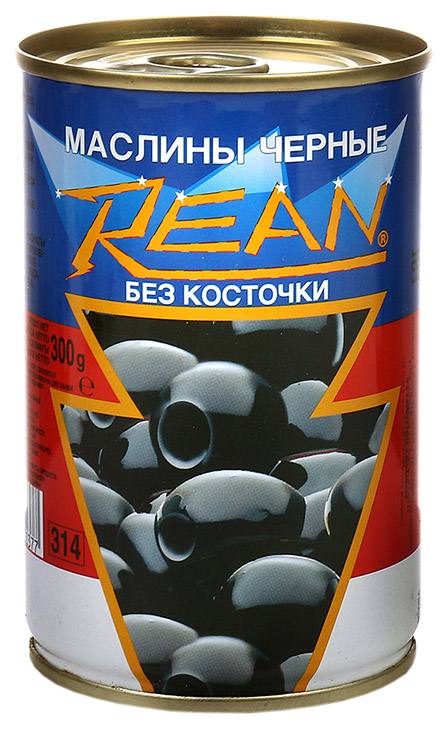 

Маслины Rean черные б/косточки 300 г