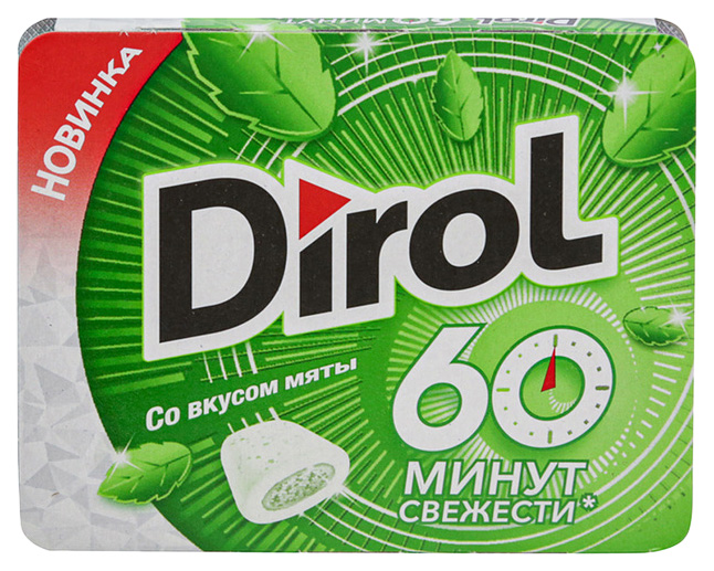 

Жевательная резинка Dirol мята 16 г