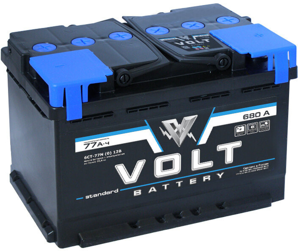 Аккумулятор автомобильный VOLT STANDARD 6СТ-77.0 VS7701