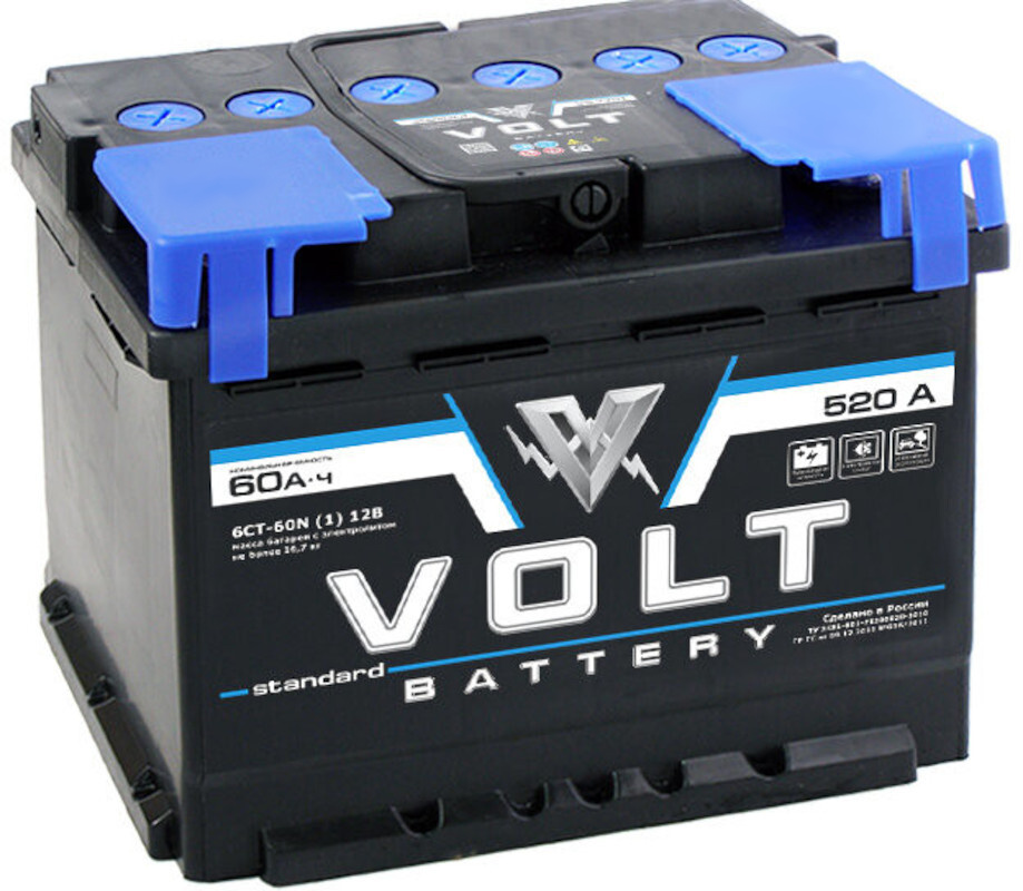 Аккумулятор автомобильный VOLT STANDARD 6СТ-60.1 VS6011