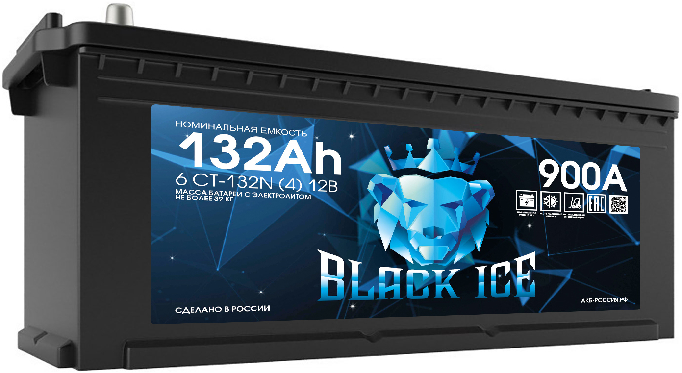 фото Аккумулятор автомобильный black ice 6ст-132.4 bi13241