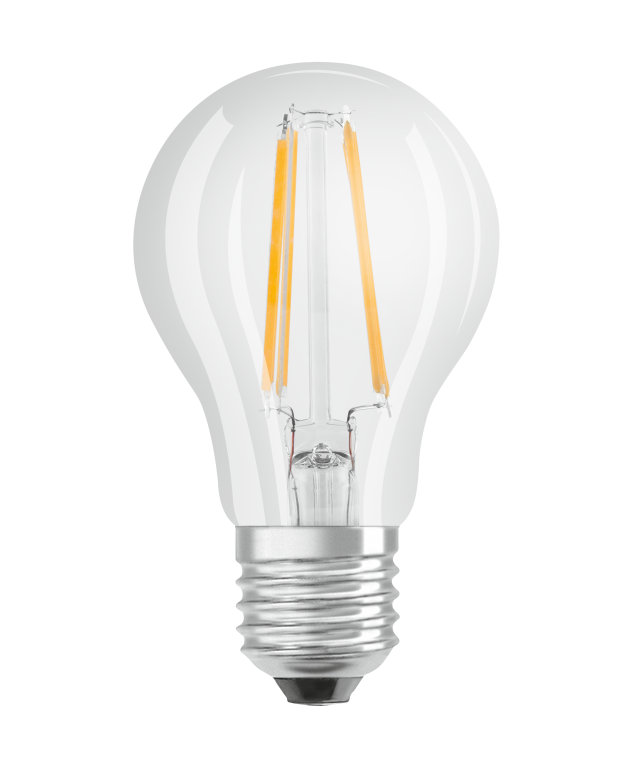 фото Набор светодиодных филаментных ламп osram led cla60 7w/827 230v fil e27, 10 штук