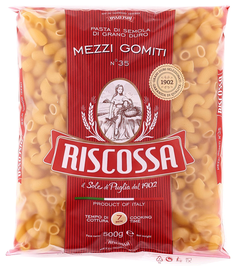 

Макароны Riscossa рожки n35 500 г