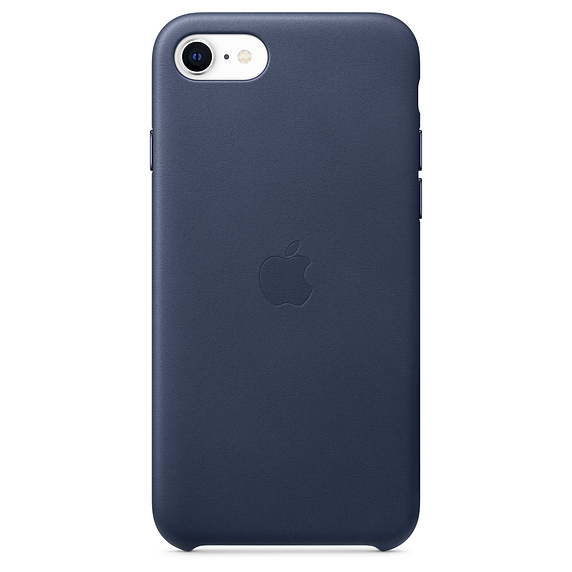 фото Чехол apple для смартфона iphone se leather case - midnight blue (mxyn2zm/a)
