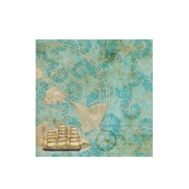 

Бумага для скрапбукинга "Морская карта. Путешествие", 31x31 см, 25 листов