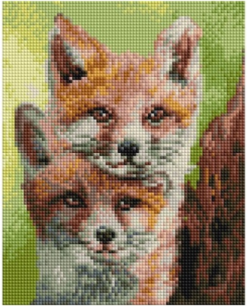

Мозаичная картина "Лисята", 20x25 см