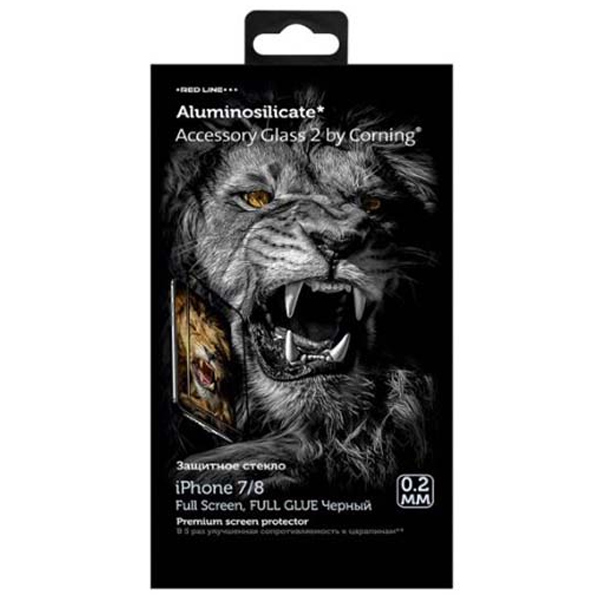 

Защитное стекло Red Line Corning для iPhone 7/8, FS 0.2мм Full Glue черный, Corning для iPhone 7/8, FS 0.2мм Full Glue черный